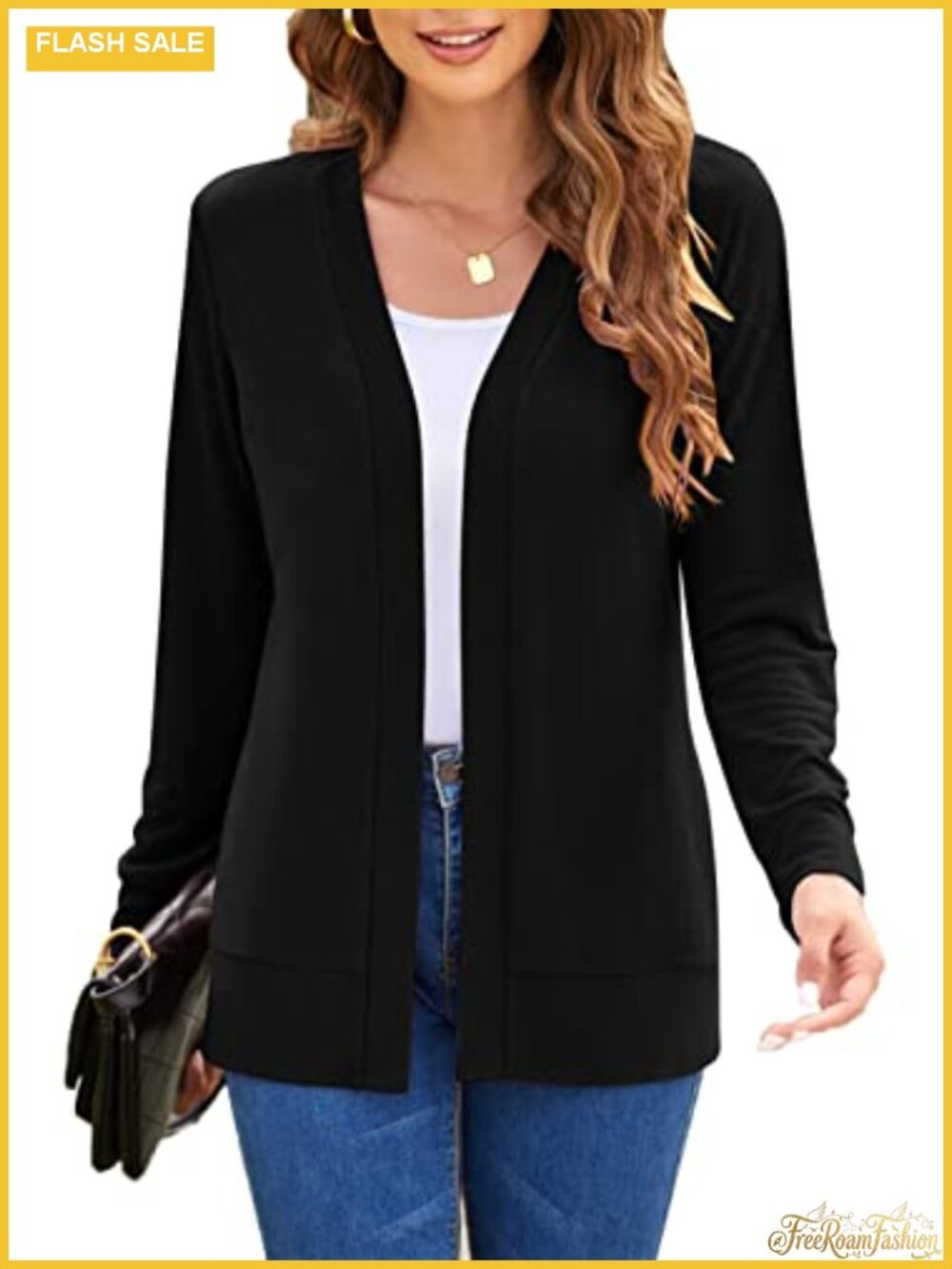 Womens Lightweight Open Front Long Sleeve Cardigan Sweater Knit Duster